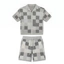 Checkered Knit Set