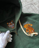 Embroidered Tiger Zip Hoodie