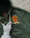 Embroidered Tiger Zip Hoodie